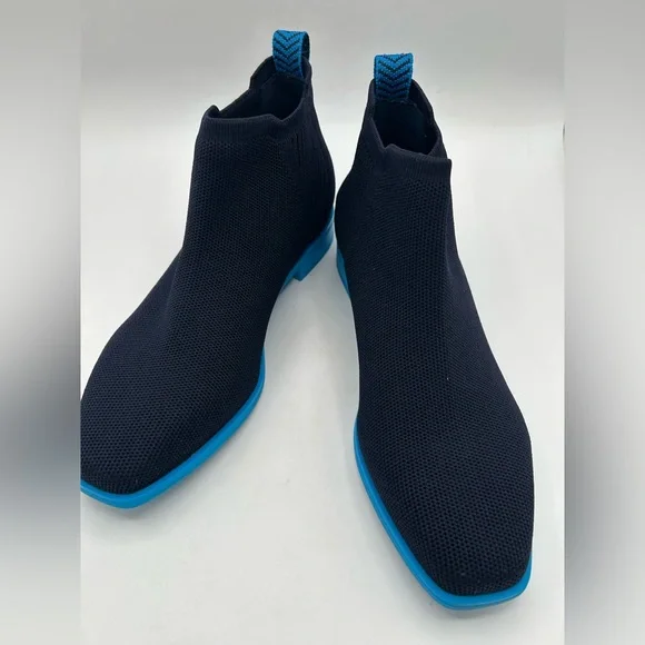 VIVAIA Square-Toe Water-Repellent Ankle Boots (Ryan Pro) Navy Azure Blue - Picture 9 of 13